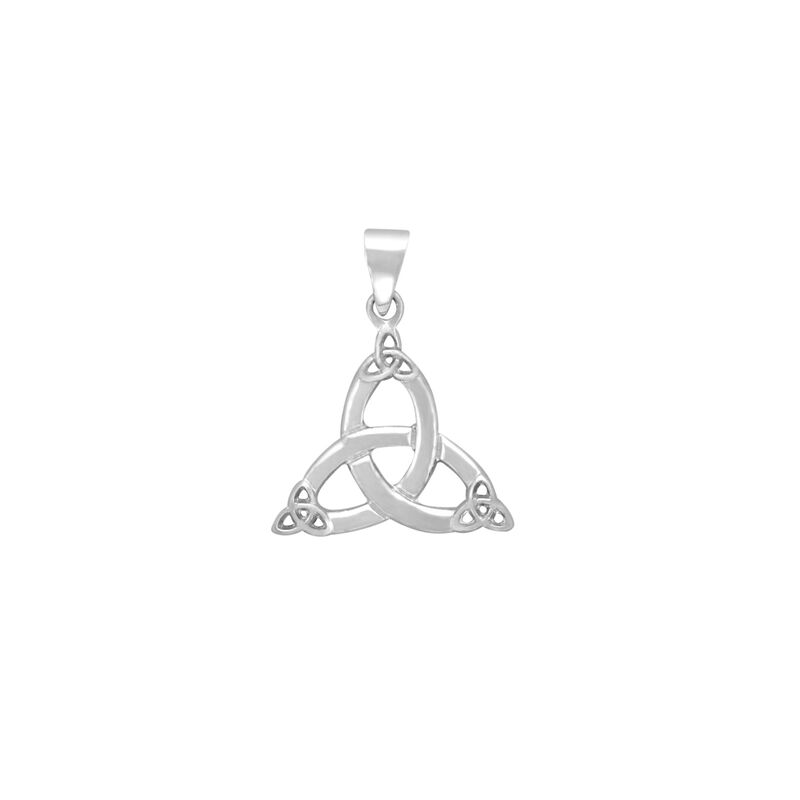 Hallmarked Sterling Silver Trinity Knot Pendant With Mini Trinity Knot Deigns